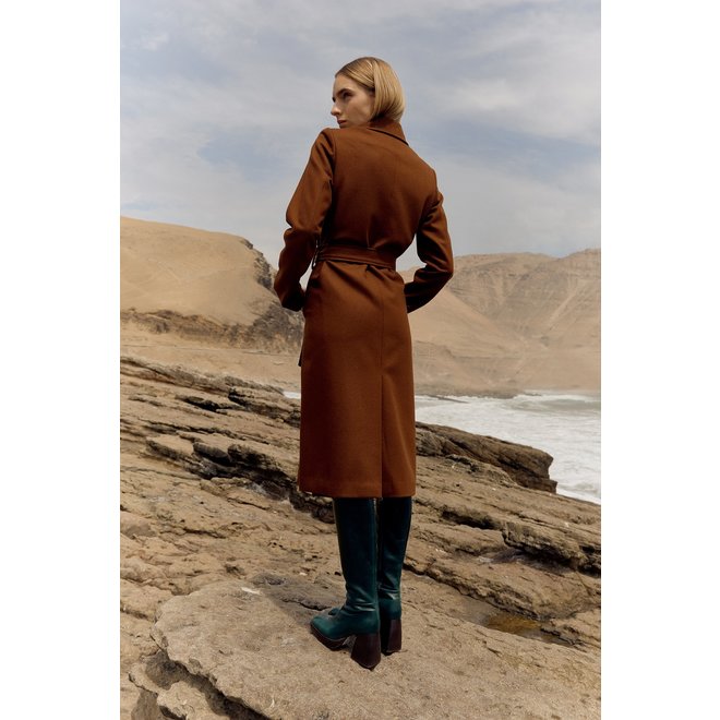 COAT "MARIE GRACE" - 100% WOOL - BROWN - PERÚ