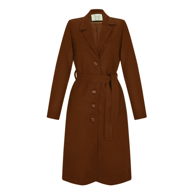 COAT "MARIE GRACE" - 100% WOOL - BROWN - PERÚ