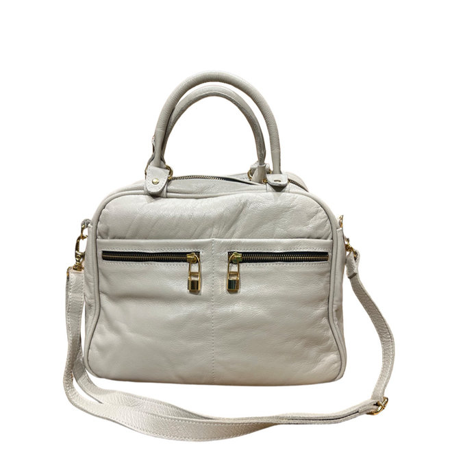 CARTERA DE CUERO - ECRU