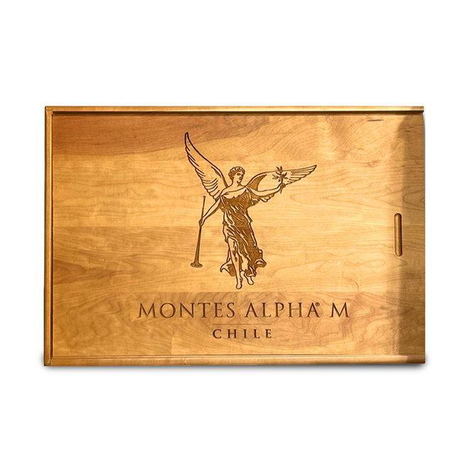 6x BOTELLAS - ULTRA PREMIUM ALPHA "M" 2019 ENSAMBLAJE - EN CAJA DE MADERA