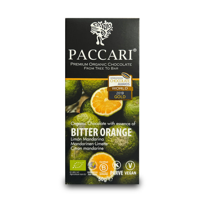 ORGANIC CHOCOLATE BAR "BITTER ORANGE" - 50g - ECUADOR