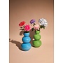 SET 2x CERAMIC VASES - LOS FLOREROS - RUMBA - GREEN - BLUE