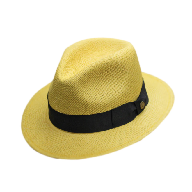 SOMBRERO ORIGINAL PANAMA "JONSSON TRADITION" - TOQUILLA - AMARILLO - ECUADOR