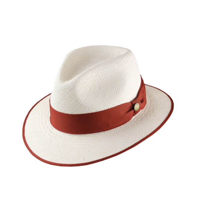 PANAMAHUT "JONSSON CLASSIC" TOQUILLA - WHITE/ROT - EKUADOR