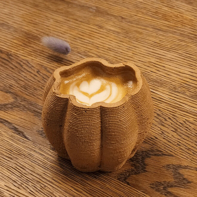 CUP "UVA" - 3D PRINT CERAMIC - BROWN