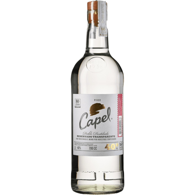 PISCO PREMIUM "TRANSPARENTE" DOUBLE DISTILED 40% - CHILE