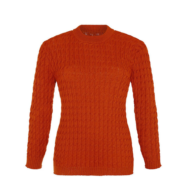 SWEATER "TRENZA" - 100% ALPACA WOOL - ORANGE - PERÚ