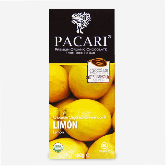 ORGANIC RAW "CHOCOLATE WITH LEMON" - 60% COCOA - 50g - ECUADOR