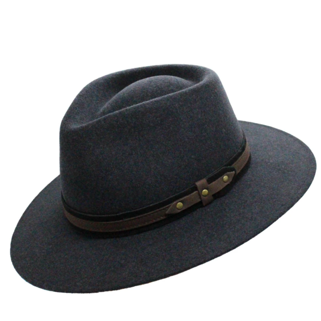SOMBRERO "OUTDOOR" FIELTRO LANA ECUADOR - GRIS OSCURO