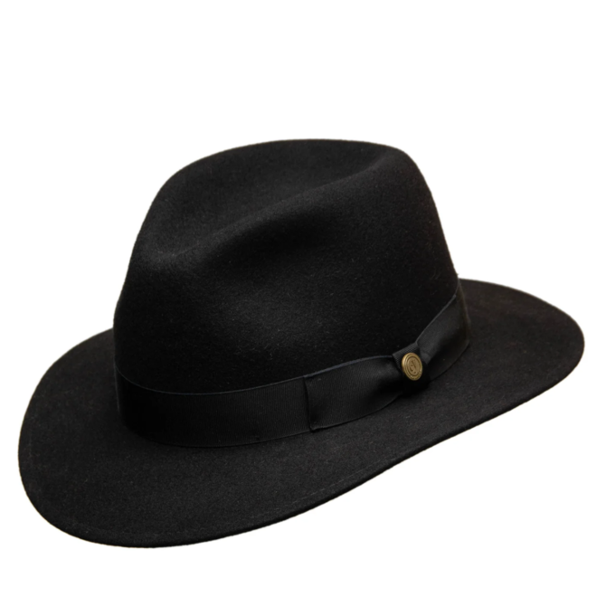 SOMBRERO "JOHNSSON CLASSIC" FIELTRO LANA - NEGRO