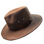 HAT "OUTBACK" FUR FELT ECUADOR - KHAKI/BROWN LEATHER STRAP