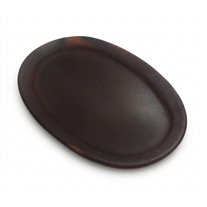 PLATE "CERAMIC POMAIRE" BROWN - NATURAL CLAY - CHILE