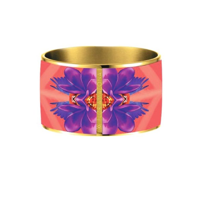 Armband Flor Amazona, Ruby Love vergoldet 24 Kt