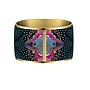 Enamel Bangle Flor Amazona, Atlantic Manta, gold leaf 24kt