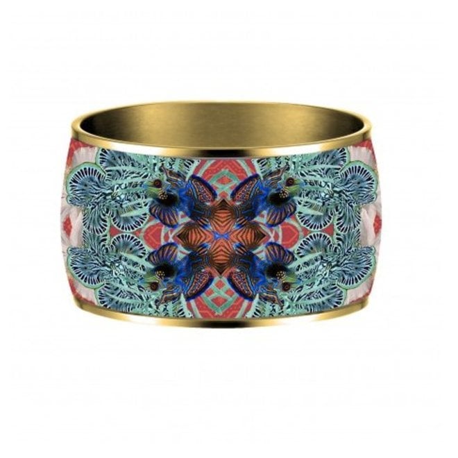 ENAMEL BANGLE "PACIFIC PARADOX" - GOLD PLATED 24 Kt