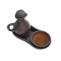 Oil can with spice bowl, Ceramic Pomaire Brown