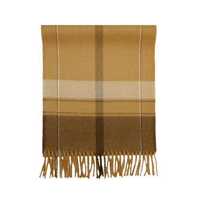 Scarf 100% Baby Alpaca Wool, checkered beige