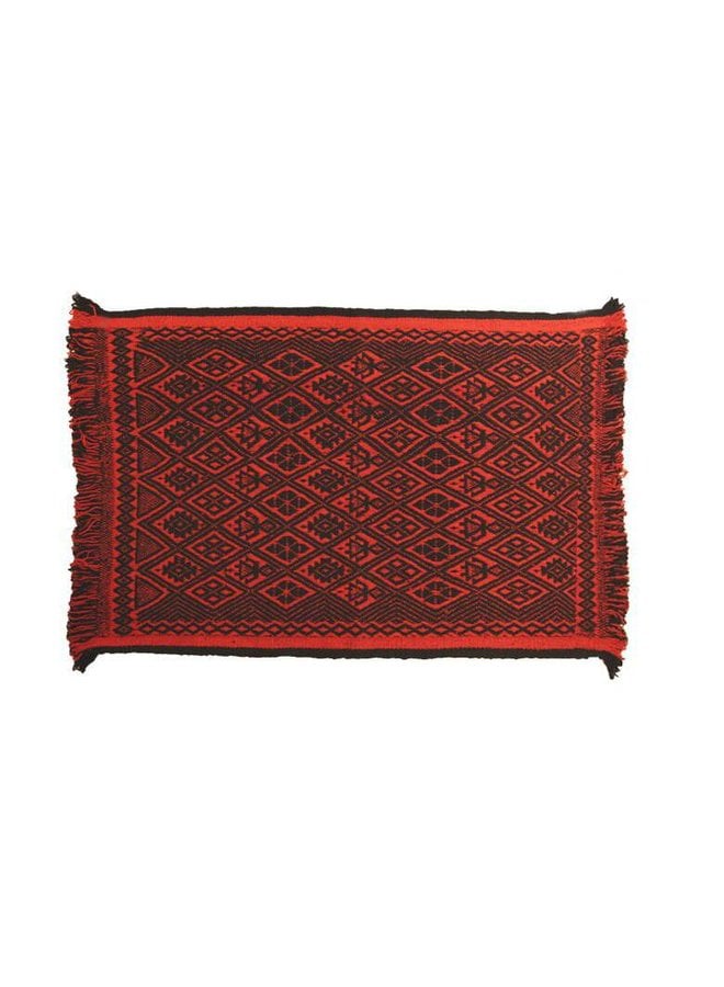 Teppich Mapuche Rot Schwarz 150x100 Cm 100 Schafwolle South