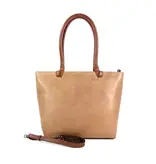 BAG2BAG NIKAIA strak leren damestas schoudertas Mushroom/almondy