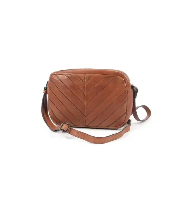 BAG2BAG XANTHI compact leren damestas schoudertasje cognac