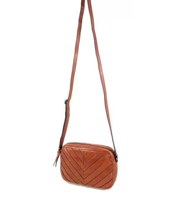 BAG2BAG XANTHI compact leren damestas schoudertasje cognac