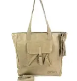 BAG2BAG ALTE ruime leren damestas schoudertas taupe