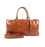 BAG2BAG HAARLEM zeer ruime leren reistas weekender cognac