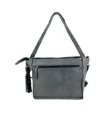 BAG2BAG ODDA leren damestas schoudertas grijs