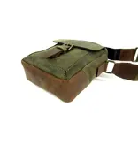 Berba Barbarossa Leren compacte heren crossbody-tas military