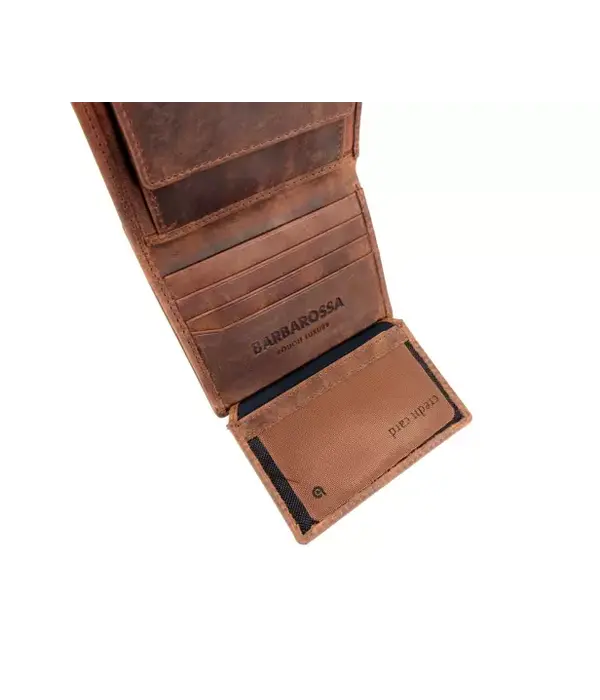 BARBAROSSA Leren Heren billfold RUVIDO Coffee