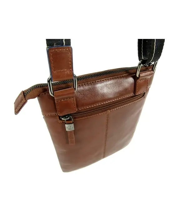 Micmacbags LE MANS Heren leren schoudertas cognac