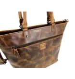 LEATHER DESIGN Hunter leren ruime shopper damestas schoudertas bruin