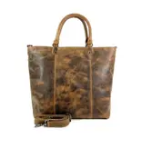 LEATHER DESIGN Hunter leren ruime shopper damestas schoudertas bruin