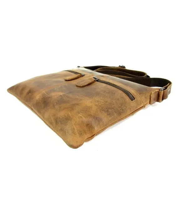 LEATHER DESIGN Hunter leren damestas schoudertas bruin