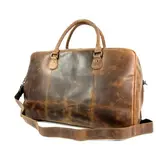 LEATHER DESIGN Hunter leren weekendtas reistas bruin