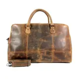 LEATHER DESIGN Hunter leren weekendtas reistas bruin