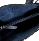 LEATHER DESIGN Chique suede leren dames handtasje navy