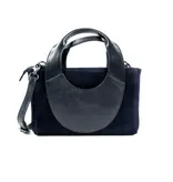 LEATHER DESIGN Chique suede leren dames handtasje navy