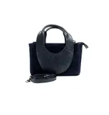 LEATHER DESIGN Chique suede leren dames handtasje navy