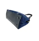 LEATHER DESIGN Retro beugeltas dames handtas blauw