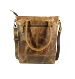 LEATHER DESIGN Hunter leren shopper met een extra tasje bruin