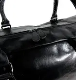 LEATHER DESIGN ITALIA ruime leren weekendtas reistas zwart