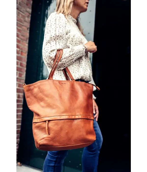 BAG2BAG FYRDE leren damestas schoudertas Cognac