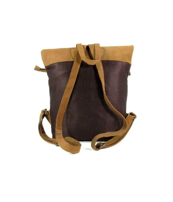 Daniel Ray ARVADA leren roltop backpack rugzak cognac