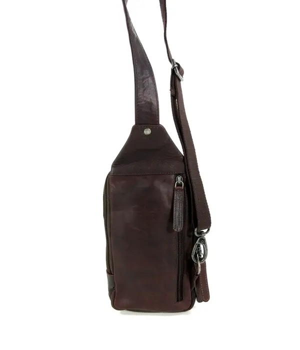 Chesterfield RIGA Leren Crossbody Tas bruin