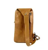 Chesterfield ROTTERDAM trendy Leren crossbody tas cognac