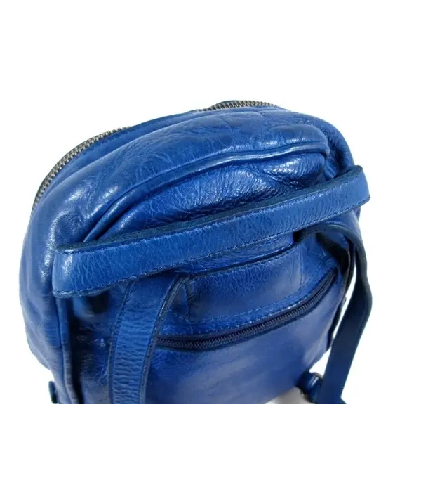 Micmacbags ARTISAN leren rugzak cobalt