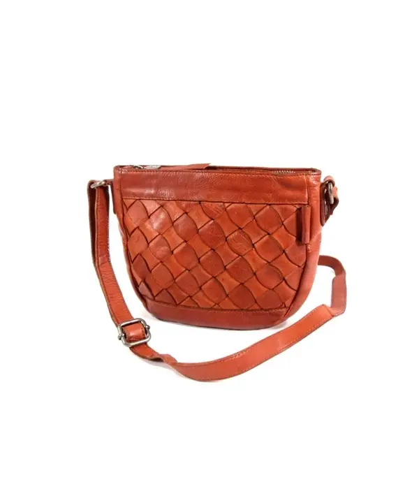 Micmacbags ARTISAN leren dames schoudertas bruin