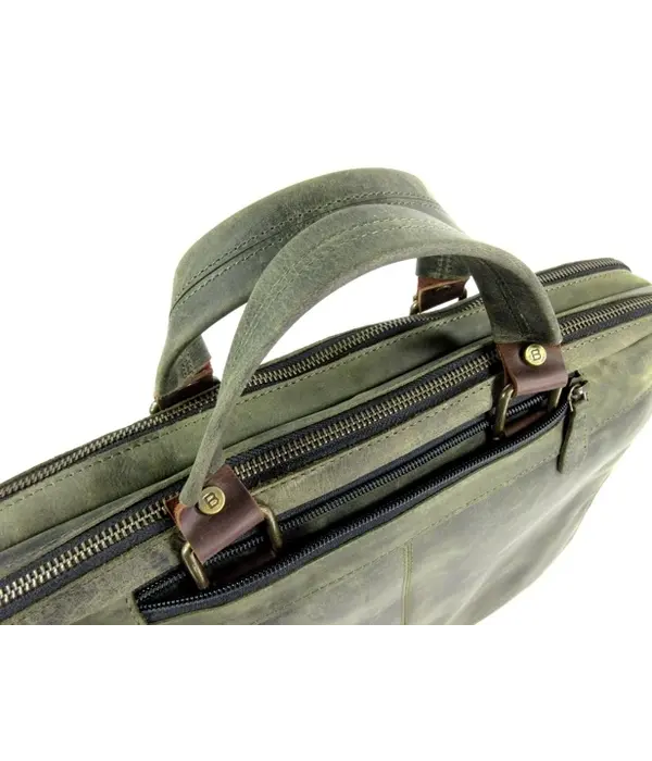 Berba Leren heren 3 in 1 rugzak schoudertas briefcase military