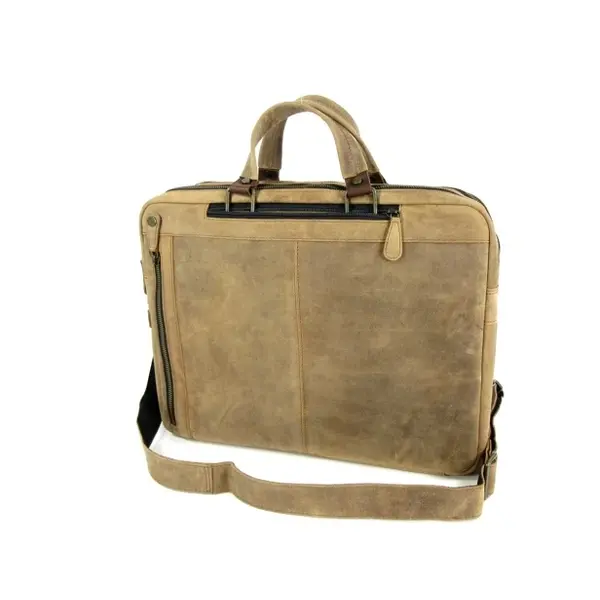 Leren heren 3 in 1 rugzak schoudertas briefcase coffee